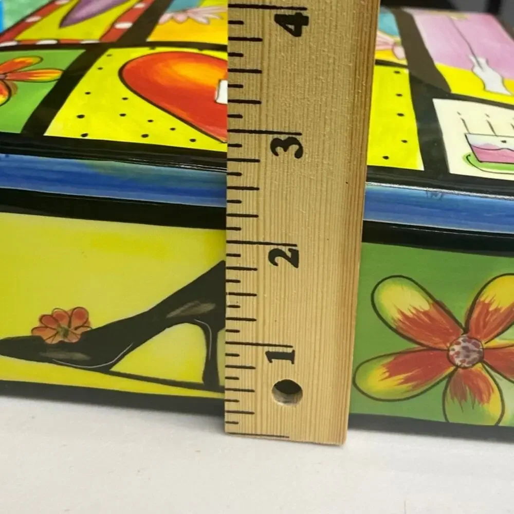 NAYLOR DESIGNS HANDPAINTED HENRIKSEN IMPORTS TRINKET CANDY BOX RARE HEARTS
